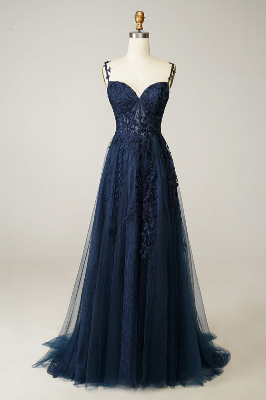 Robe de Soirée Élégance Sophie – Coupe A-Ligne, Détails Appliqués, Idéale pour Mariages et Événements Formels