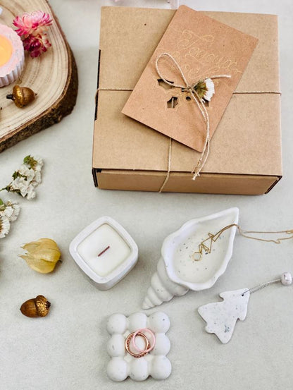 Coffret déco raffiné – Coupelle bijoux & bougie parfumée