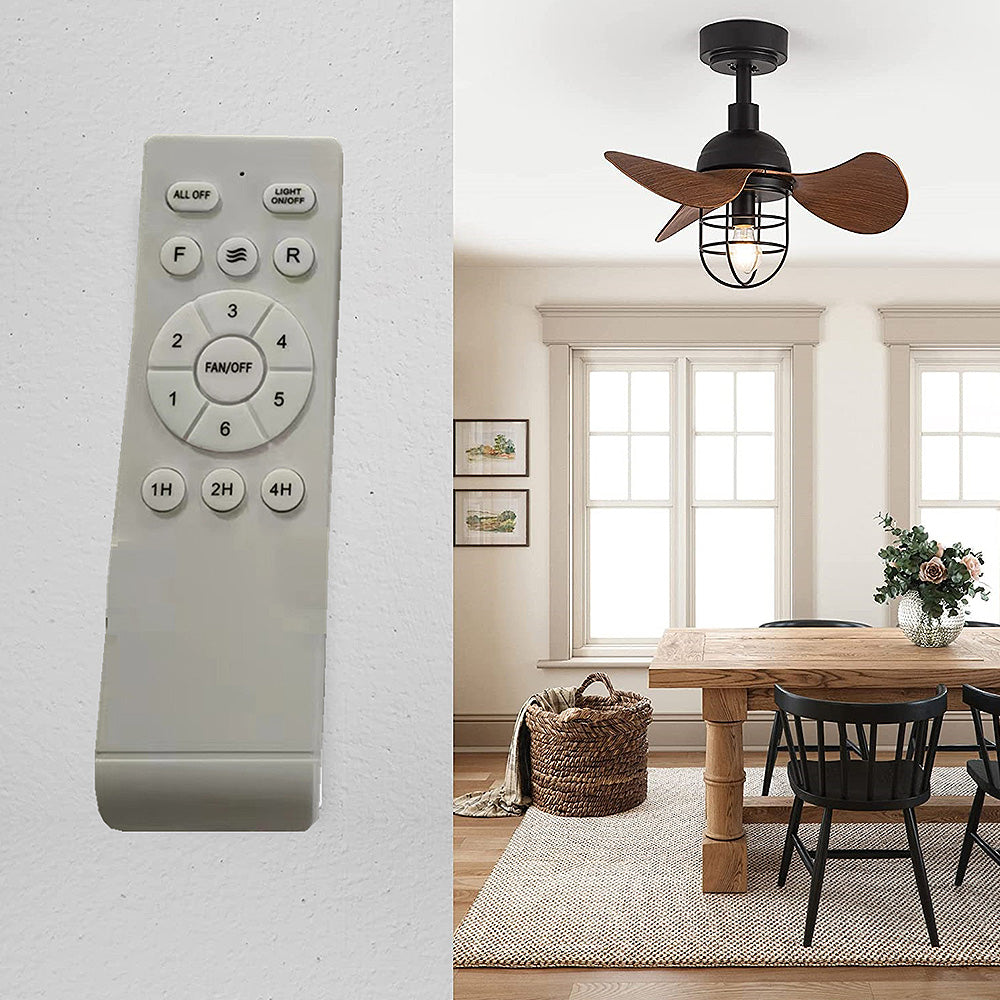 Ventilateur de Plafond avec Éclairage - Design en Noyer Foncé pour Petits Espaces