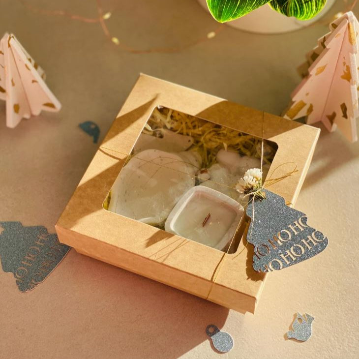 Coffret détente nature – Bougie boisée & coupelle bijoux