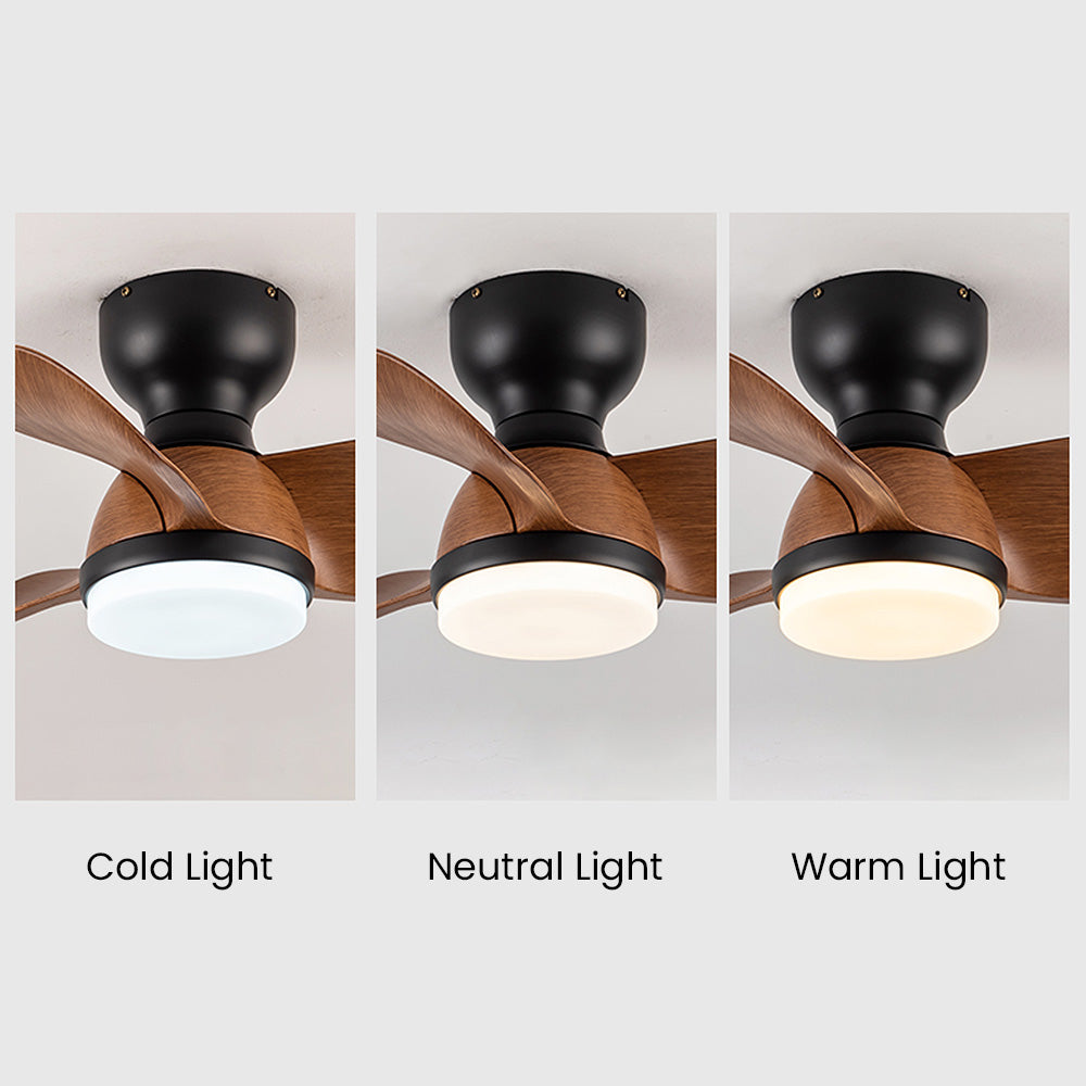 Ventilateur de Plafond en Bois avec Lumière LED – Élégance Moderne et Confort Optimal