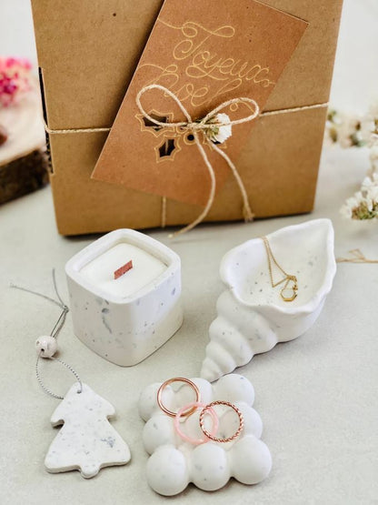 Coffret déco raffiné – Coupelle bijoux & bougie parfumée