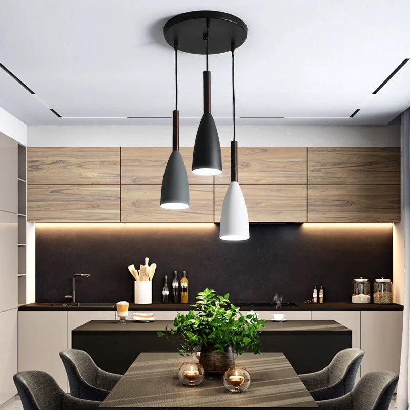 Suspension Scandinave Moderne à 3 Lumières – Design Contemporain avec Corps en Aluminium et Longueur Câble Ajustable