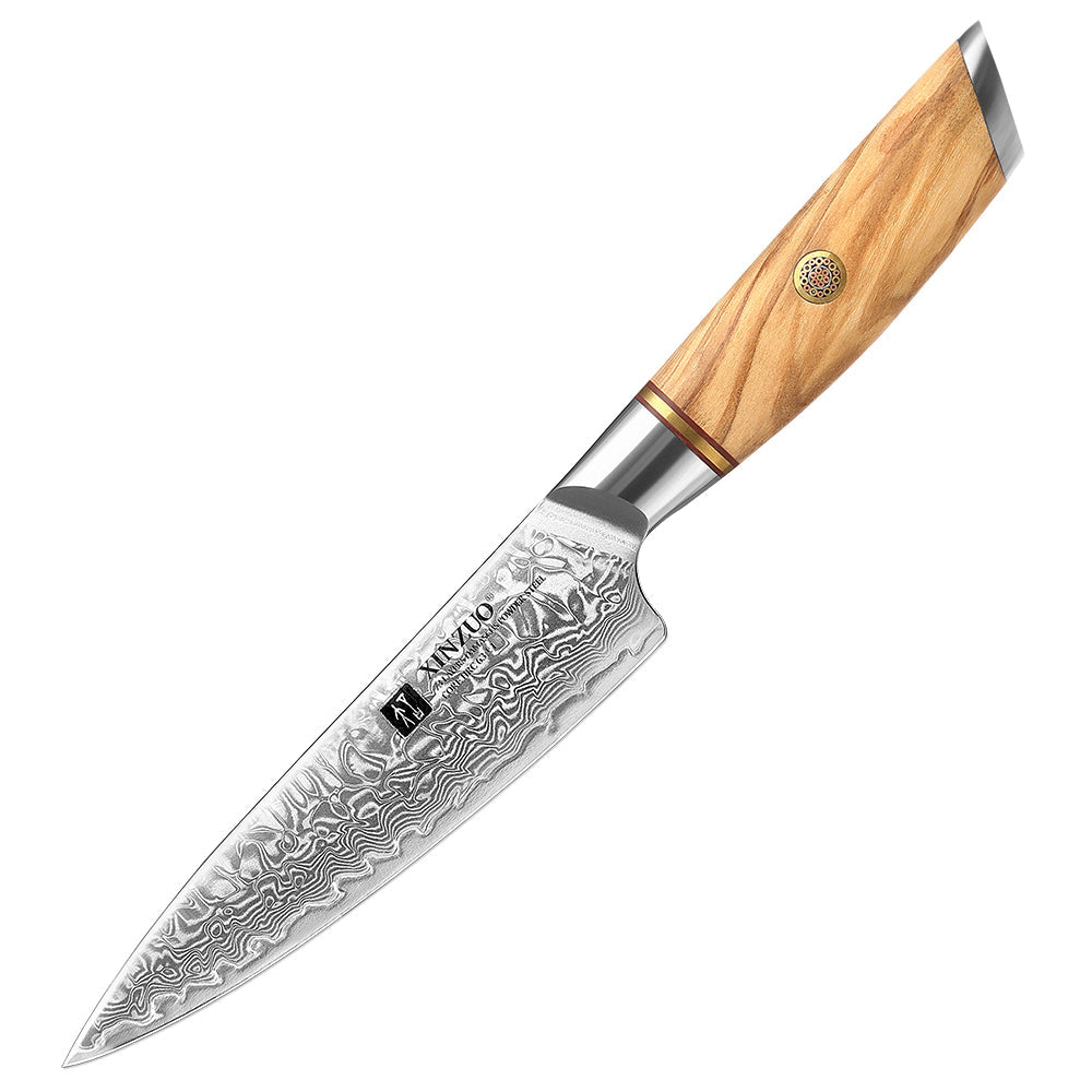 Couteau viking utilitaire en acier damassé