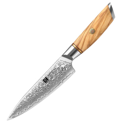 Couteau viking utilitaire en acier damassé