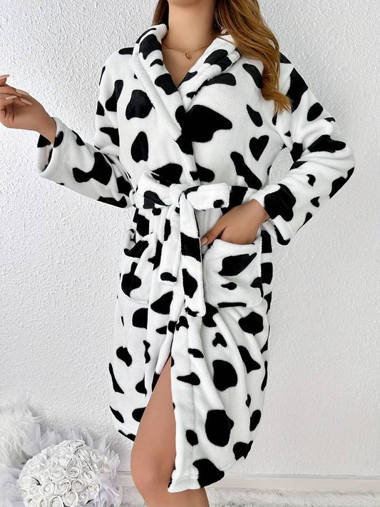 Peignoir Polaire Imprimé Vache