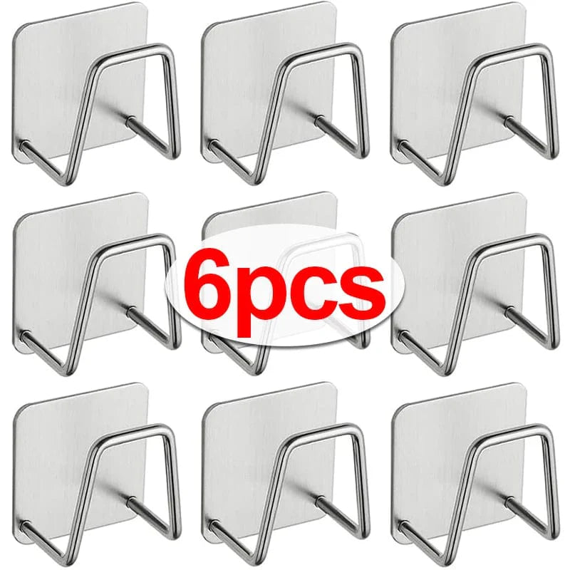 Porte-Éponges en Acier Inoxydable pour Évier de Cuisine, Lot de 1 à 6, Support Auto-Adhésif, Égouttoir, Rangement Mural