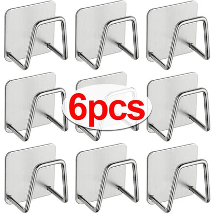 Porte-Éponges en Acier Inoxydable pour Évier de Cuisine, Lot de 1 à 6, Support Auto-Adhésif, Égouttoir, Rangement Mural