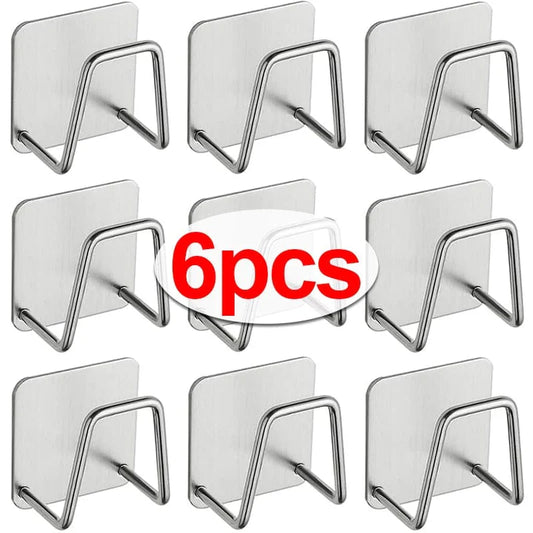 Porte-Éponges en Acier Inoxydable pour Évier de Cuisine, Lot de 1 à 6, Support Auto-Adhésif, Égouttoir, Rangement Mural