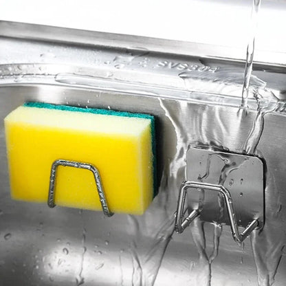 Porte-Éponges en Acier Inoxydable pour Évier de Cuisine, Lot de 1 à 6, Support Auto-Adhésif, Égouttoir, Rangement Mural