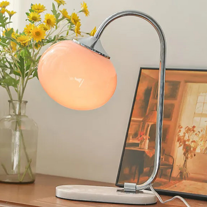 Lampe de Table Marshmallow - Design Moderne en Métal et Verre avec Éclairage Doux