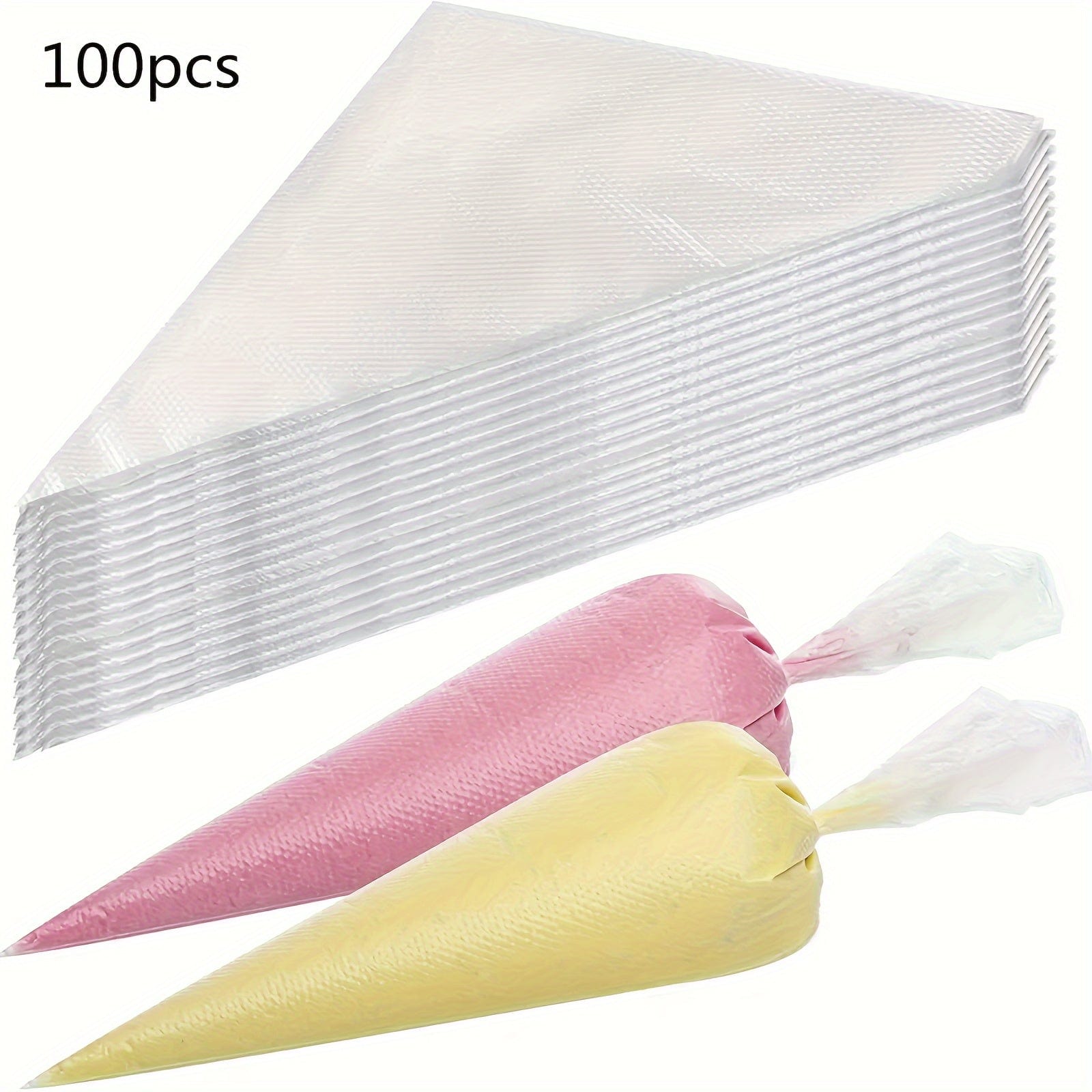 100/200pcs Sacs à Pâtisserie Jetables Épais, idéal pour Décoration de Gâteaux 100pcs