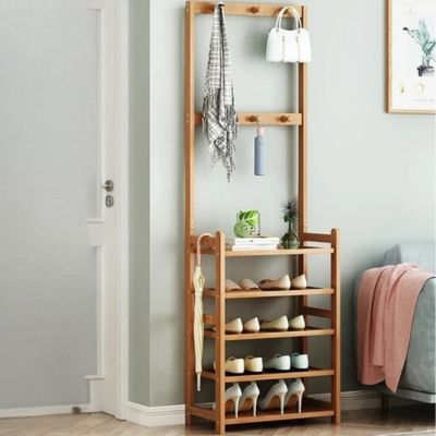 Étagère chaussure en bois porte vêtements - WoodBam-Sympa™