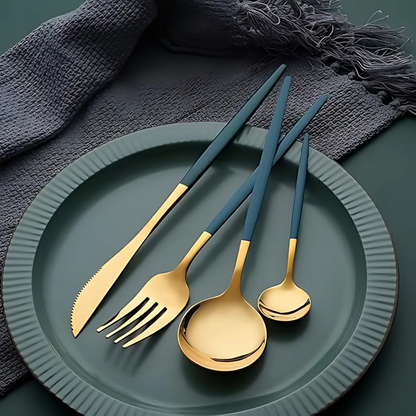 Luxe à Table  –  Coffret de Couverts Élégance Métallique ( 24 pcs )