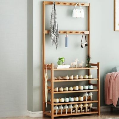 Étagère chaussure en bois porte vêtements - WoodBam-Sympa™