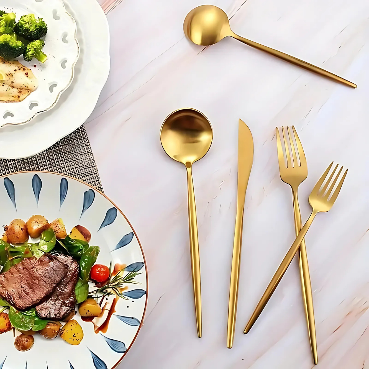 Luxe à Table  –  Coffret de Couverts Élégance Métallique ( 24 pcs )