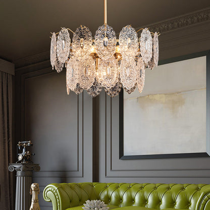 Lustre Cristal 5/7 Têtes – Élégance et Luxe avec Détails Enrichis