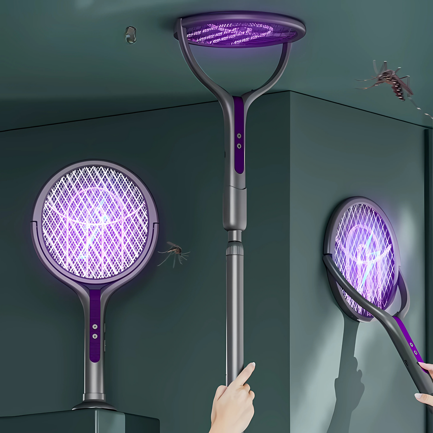 BugZapper – Raquette Anti-Insectes Électrique 2-en-1