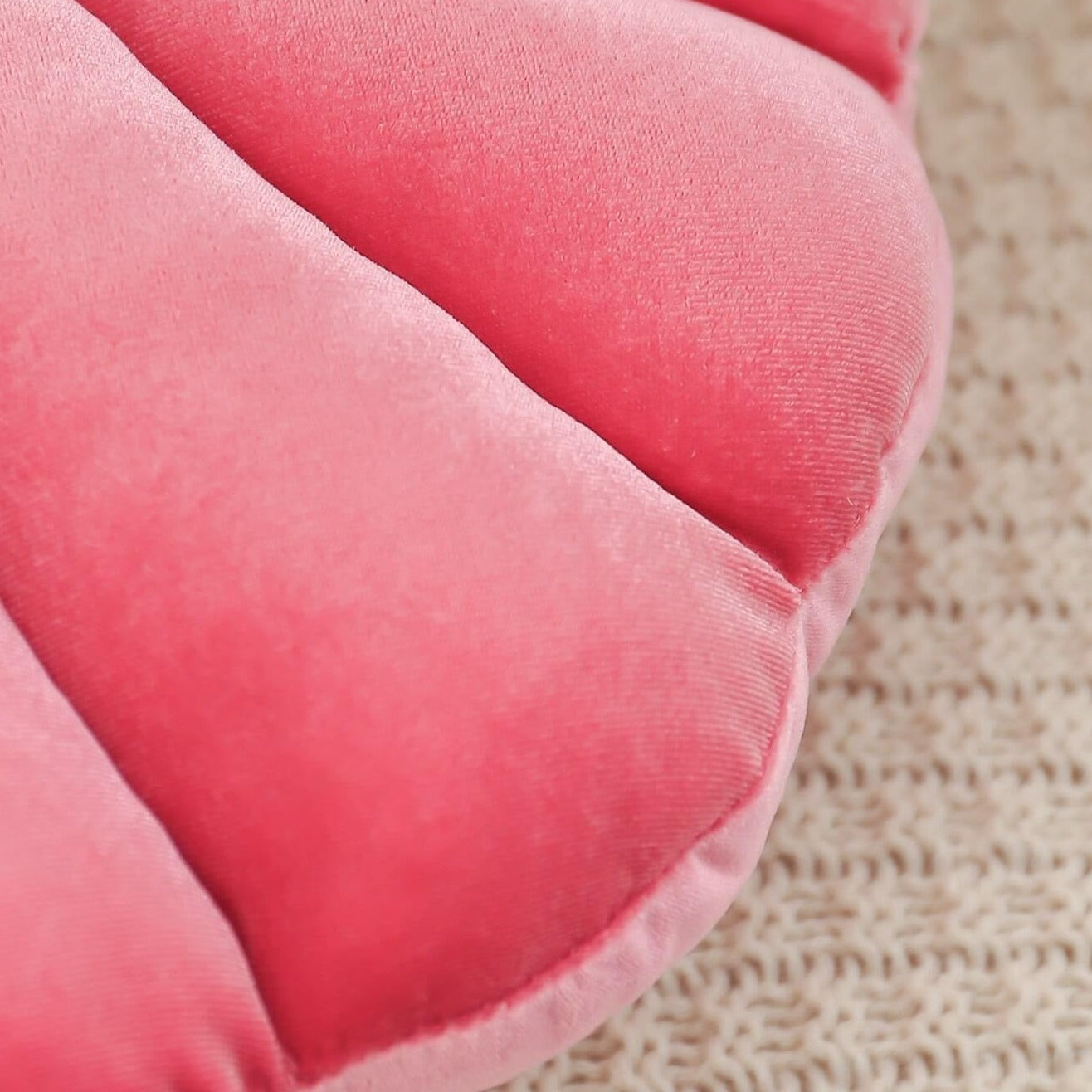 Coussin coquillage rose