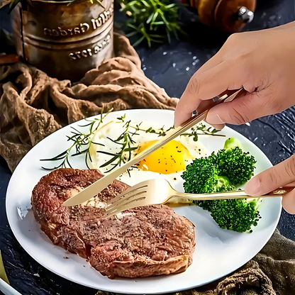 Luxe à Table  –  Coffret de Couverts Élégance Métallique ( 24 pcs )