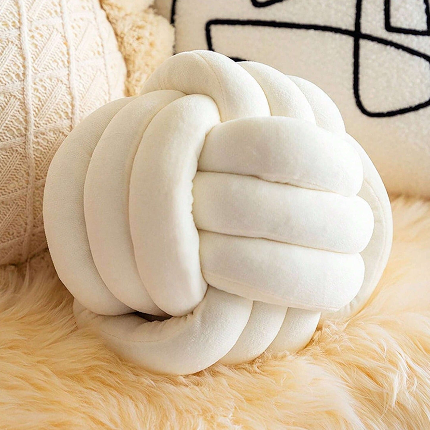 Coussin noeud blanc