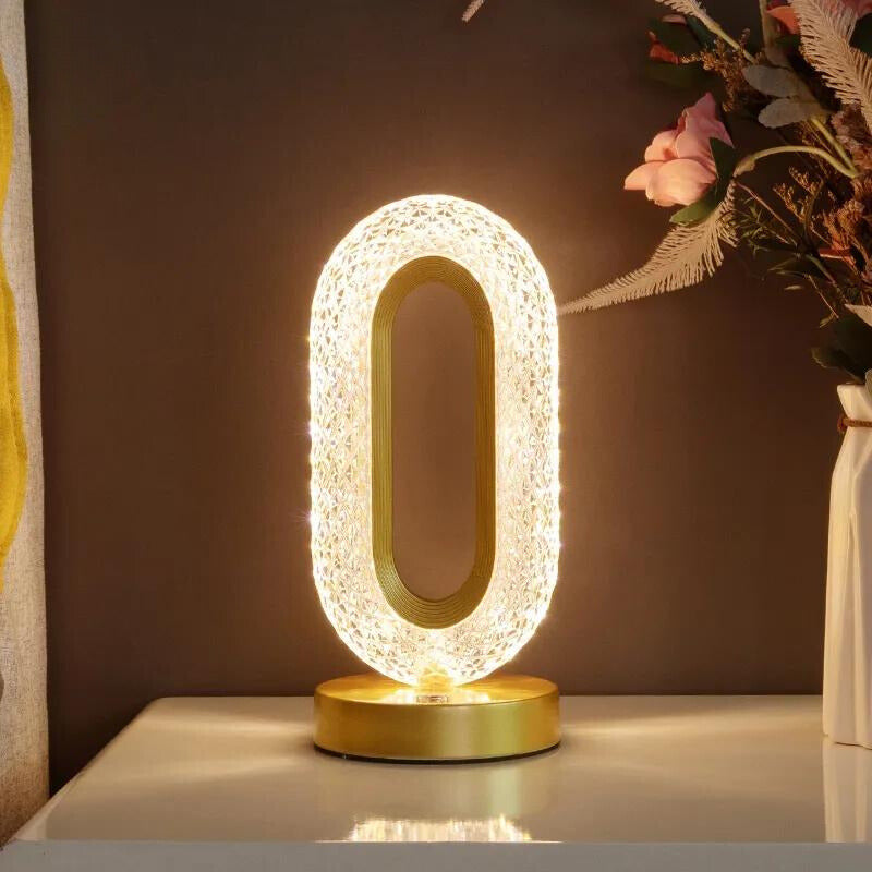Lampe de chevet Ovale Tactile en Cristal