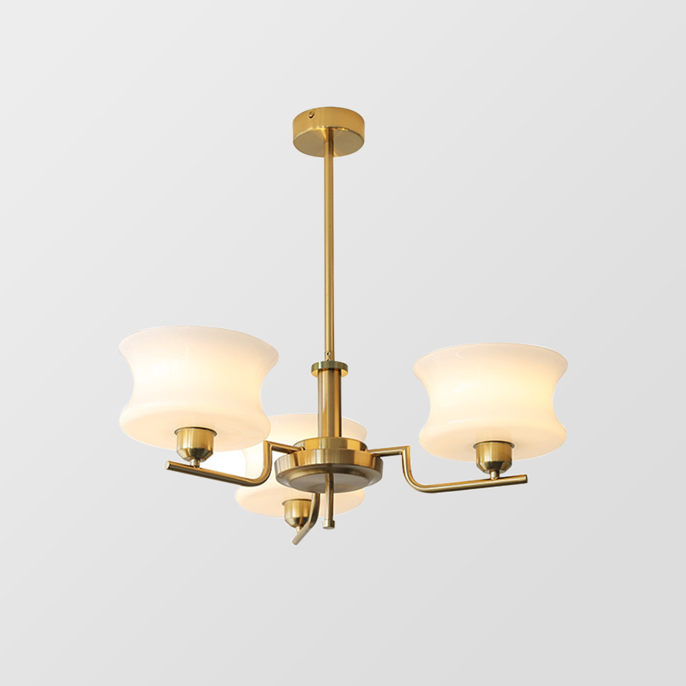 Suspension Vintage en Or Naturel - Lustre Élégant en Métal et Verre