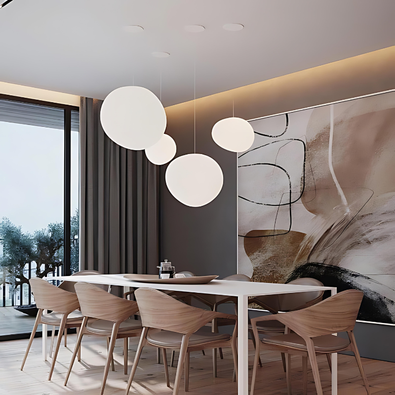 Suspension Design Verre LumiPebble – Élégance Moderne & Éclairage Raffiné