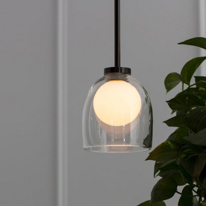Suspension Moderne en Verre avec Abat-jour Transparent ou Fumé – Éclairage Élégant et Raffiné