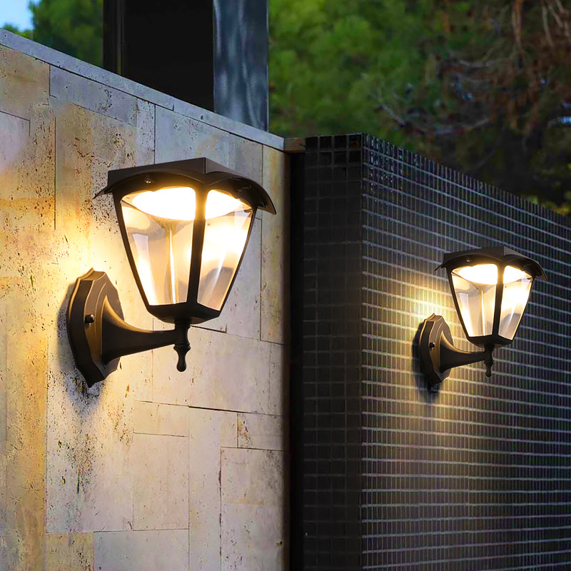 Applique Murale Solaire LED – Design Trapezoïdal en Plastique, Éclairage Extérieur