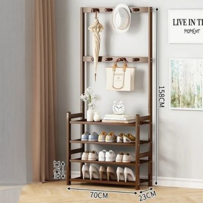 Étagère chaussure en bois porte vêtements - WoodBam-Sympa™