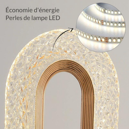 Lampe de chevet Ovale Tactile en Cristal