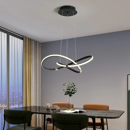 Chandelier Marion LED Noir et Or - Lustre Élégant pour Petits Espaces