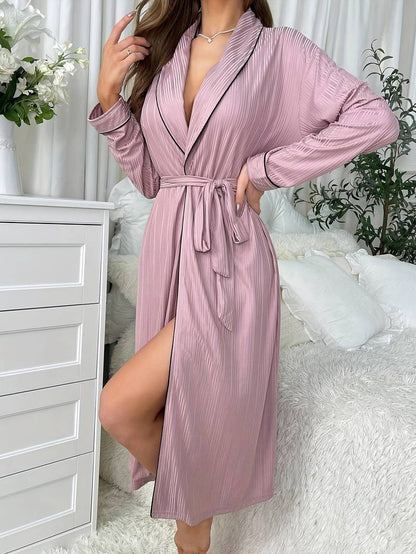 Peignoir Rose avec Manches Longues