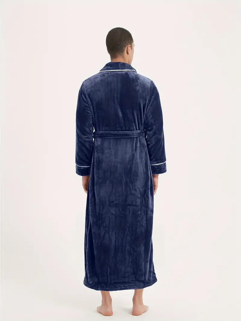 Peignoir de Nuit Éponge Polaire Bleu