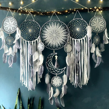 Set de 5 Attrape-Rêves Bohème – Élégance Artisanale et Ambiance Paisible