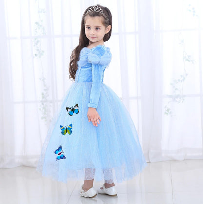Robe Princesse Fille Manche Longue