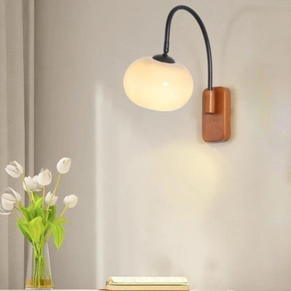Applique Murale Bauhaus Persimmon - Design en Verre Kaki avec Fonction Pivotante