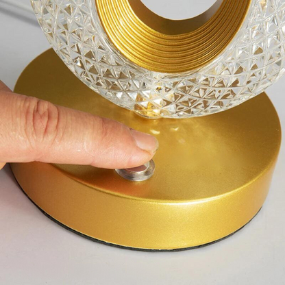 Lampe de chevet Ovale Tactile en Cristal