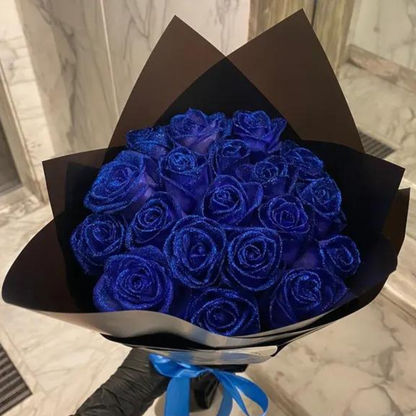 Roses Éternelles Pailletées – Cadeau Romantique Durable, Bouquet de Fleurs Artificielles Élégantes