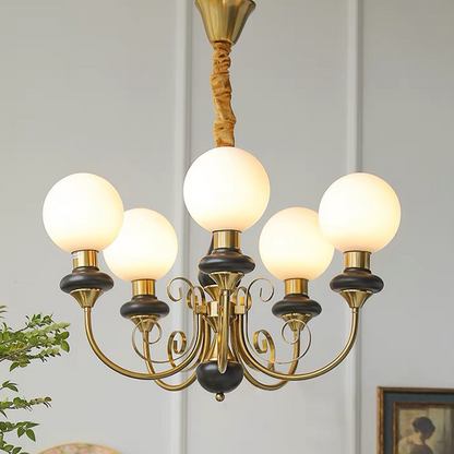 Chandelier Onyx Moderne – Luminaire Élégant en Métal et Verre pour Salon et Salle à Manger