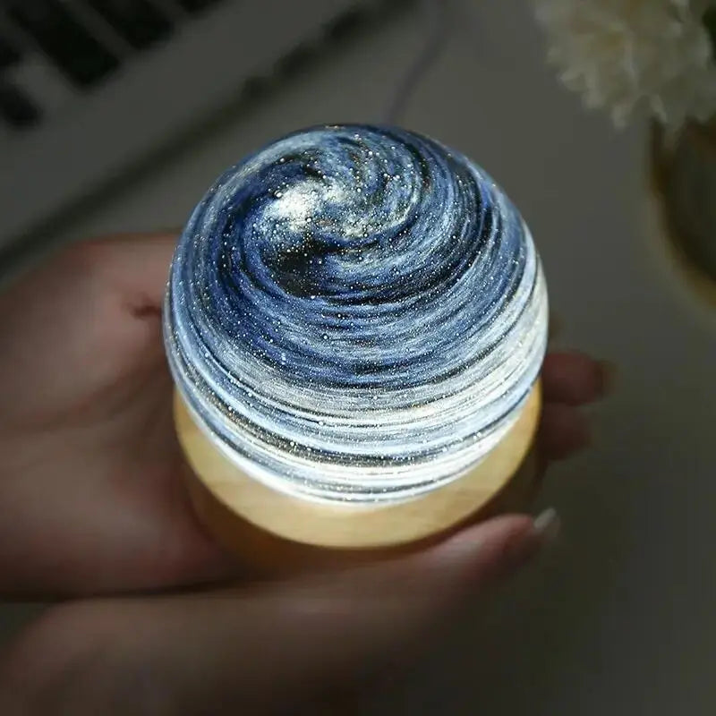 Lampe de chevet en Verre Planète 3D
