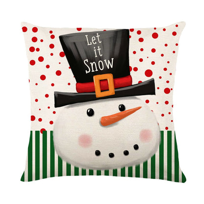 Coussin de noël blanc à motifs