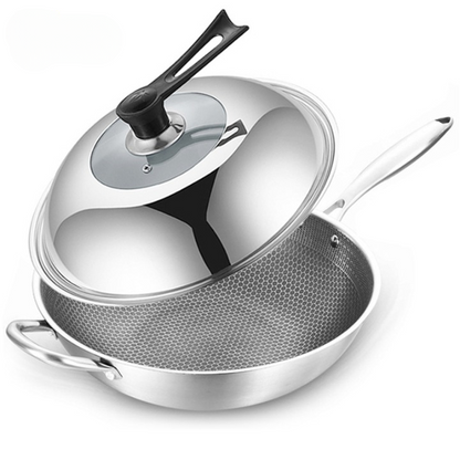 Poêle à frire wok en acier inoxydable