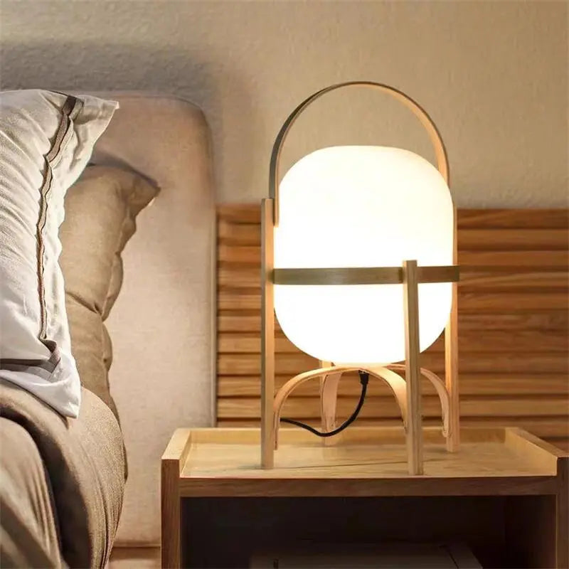 Lampe de chevet en Bois Japonaise