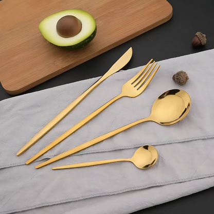 Luxe à Table  –  Coffret de Couverts Élégance Métallique ( 24 pcs )
