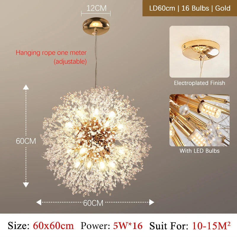 Chandelier LED Cristal Luxe - Design Moderne en Métal Chromé, LED G9, Élégant et Raffiné