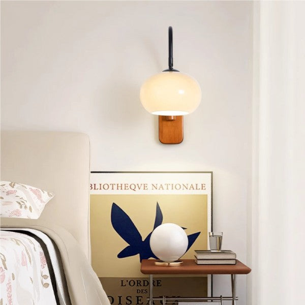 Applique Murale Bauhaus Persimmon - Design en Verre Kaki avec Fonction Pivotante