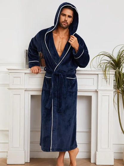Peignoir de Luxe Chaud avec Capuche