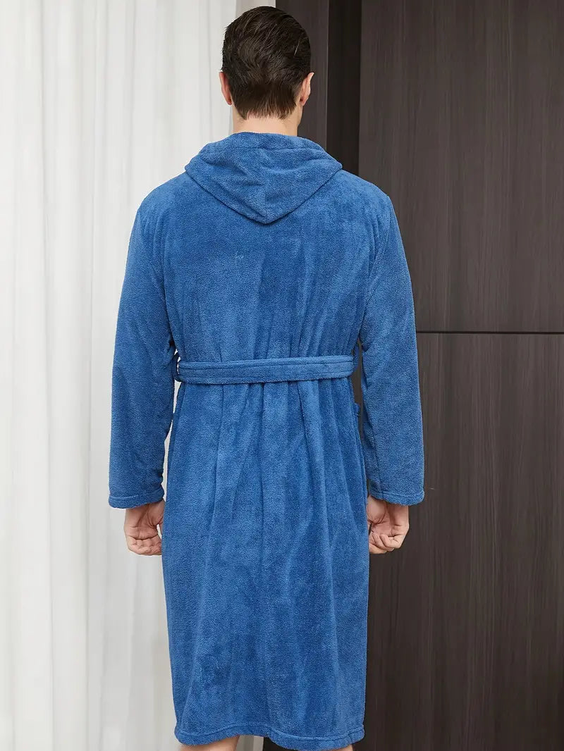 Peignoir de Bain Bleu avec Capuche